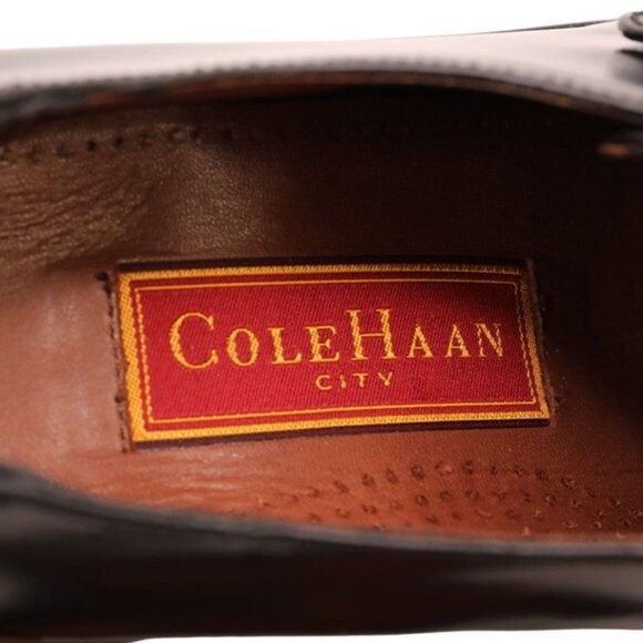 Cole Haan Mens 10D Black Leather Monk Strap Loafers Buckle Dress Shoes Slip-ons - Picture 4 of 13